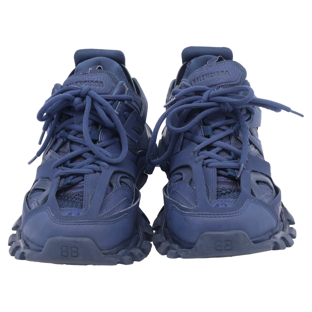 Men's Balenciaga Track Sneakers in Navy Blue Polyurethane