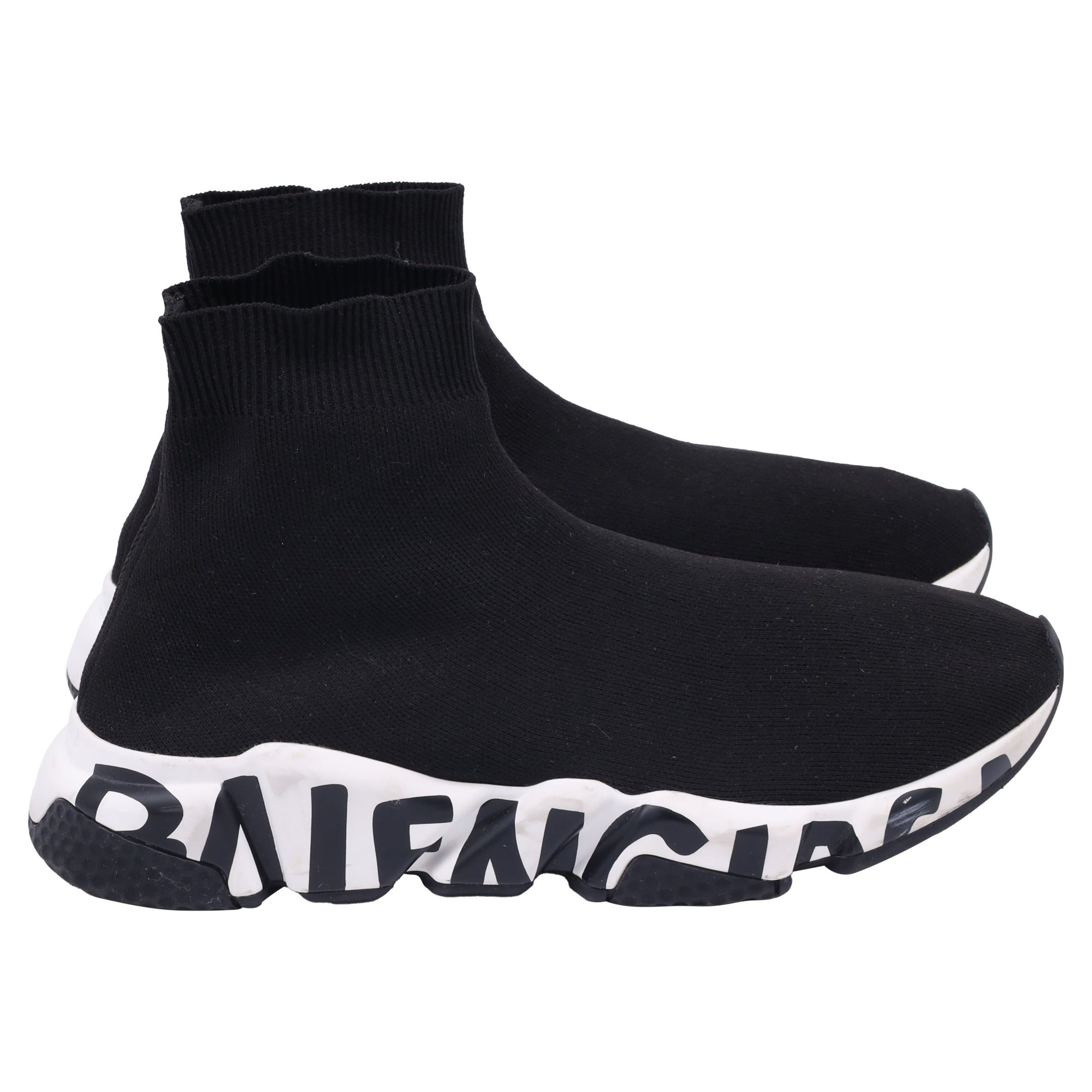 Men's Balenciaga Speed Graffiti Sneakers in Black Polyester