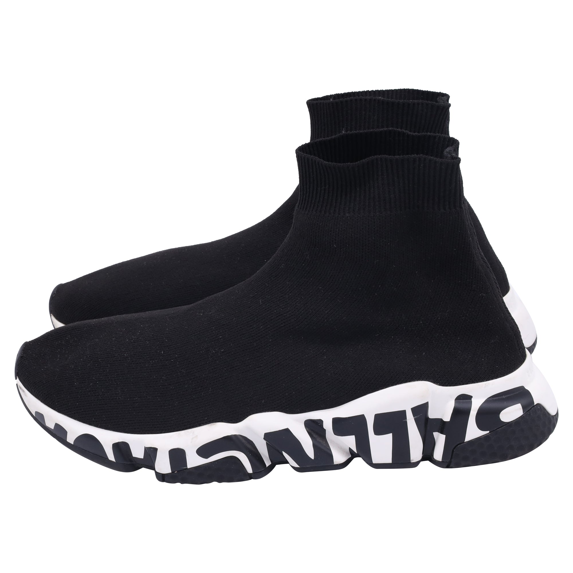 Men's Balenciaga Speed Graffiti Sneakers in Black Polyester