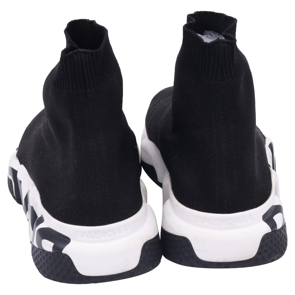 Men's Balenciaga Speed Graffiti Sneakers in Black Polyester