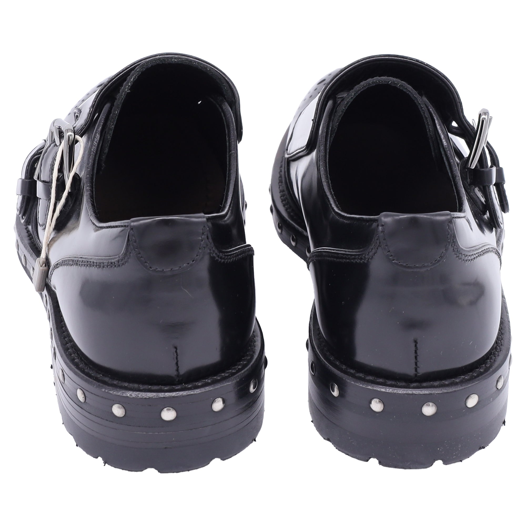 Women's Dolce & Gabbana Studded Oxford Shoes in Black Leather