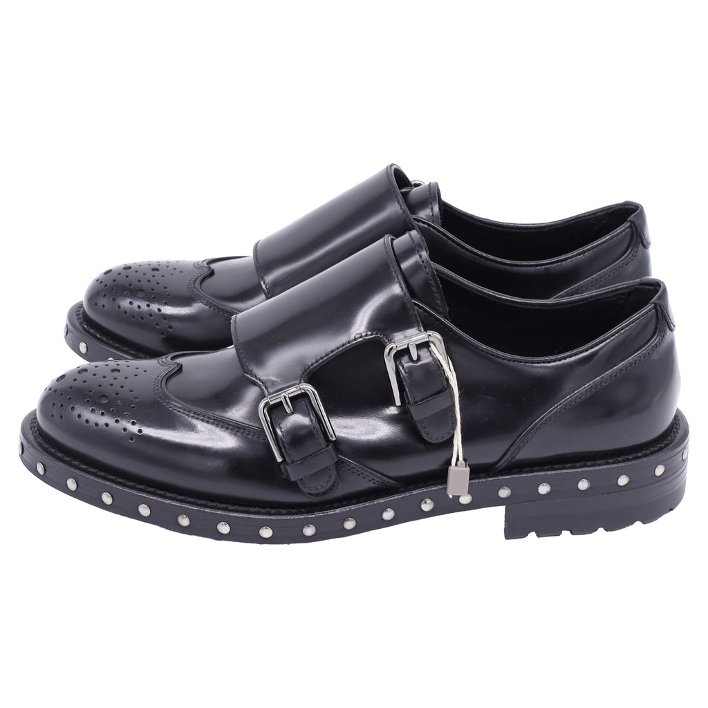 Women's Dolce & Gabbana Studded Oxford Shoes in Black Leather