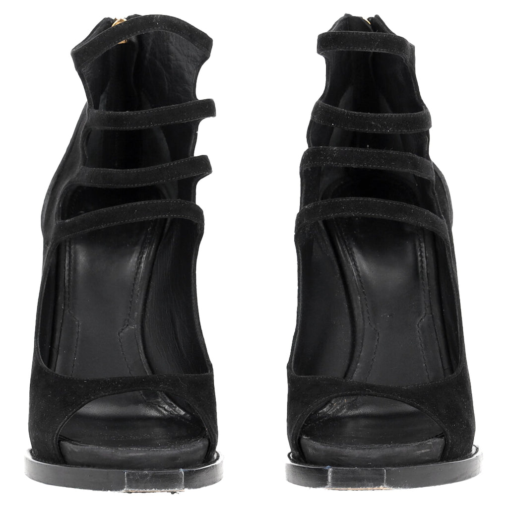 Women's Givenchy Strappy Platform Sandal Heels in Black Suede