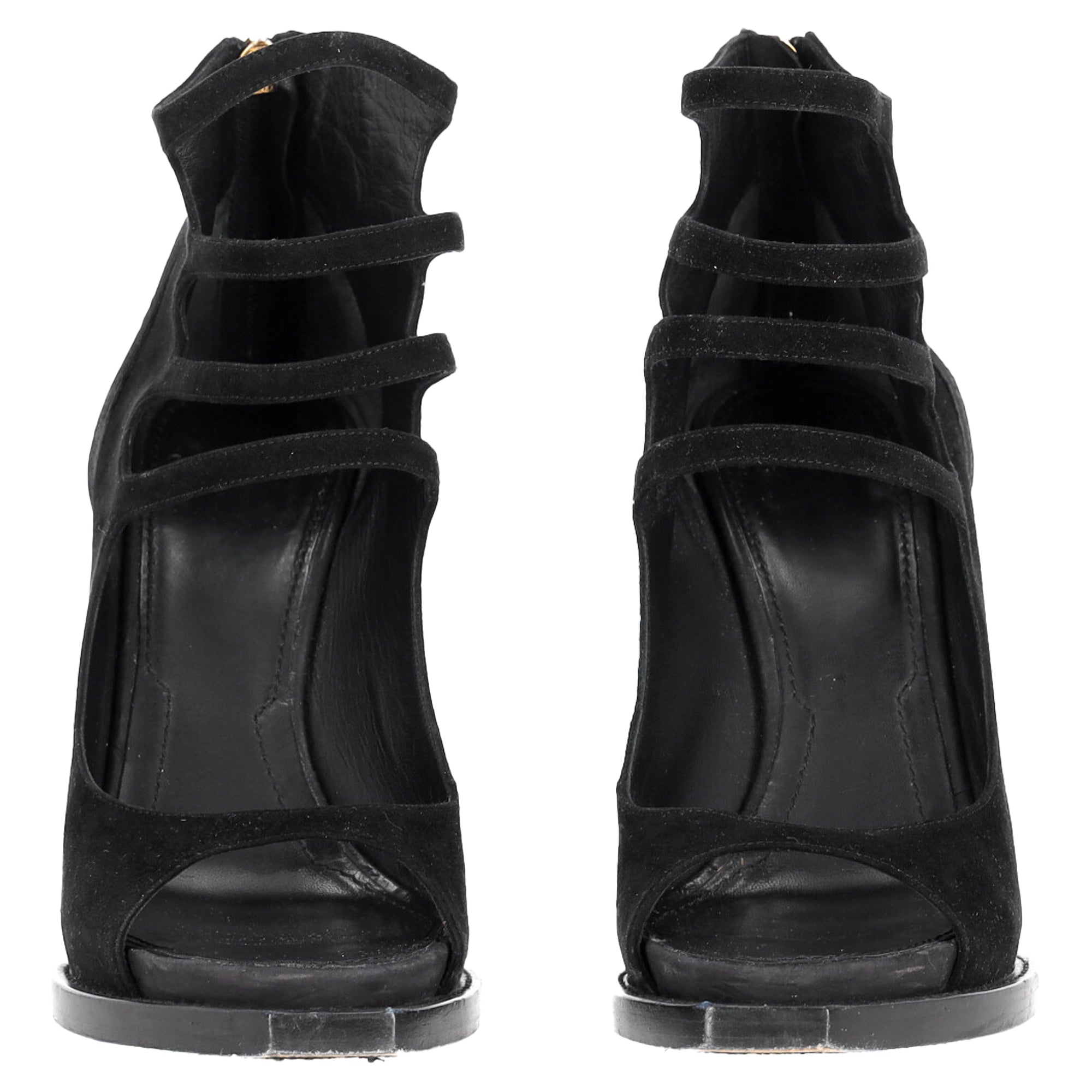 Women's Givenchy Strappy Platform Sandal Heels in Black Suede
