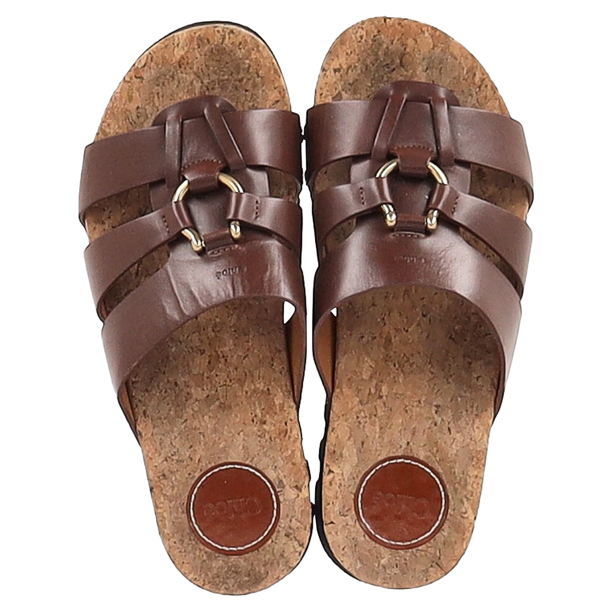 Chloé Owena Platform Sandals in Brown Calf Leather