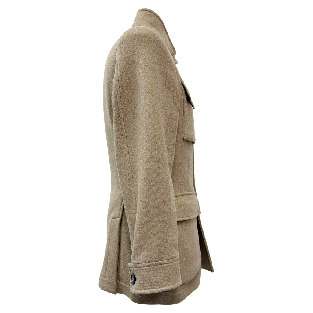 Brunello Cucinelli Utility Jacket with Pockets in Brown Wool