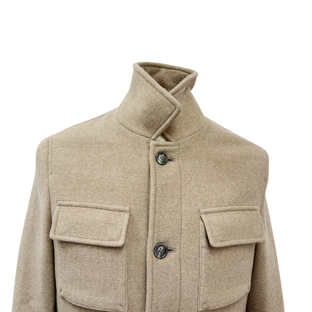 Brunello Cucinelli Utility Jacket with Pockets in Brown Wool