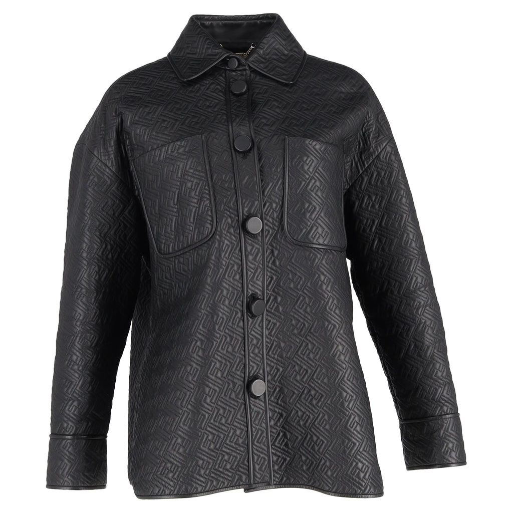Fendi Monogram Go-To Jacket in Black Nappa Leather