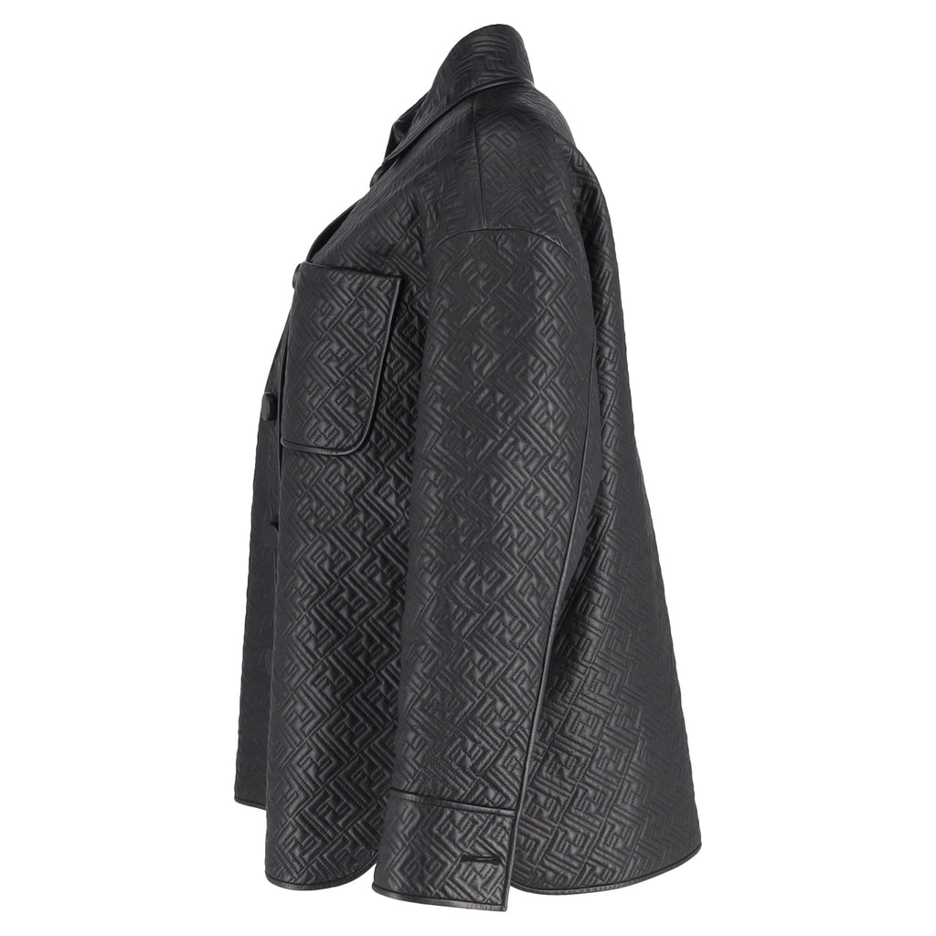 Fendi Monogram Go-To Jacket in Black Nappa Leather