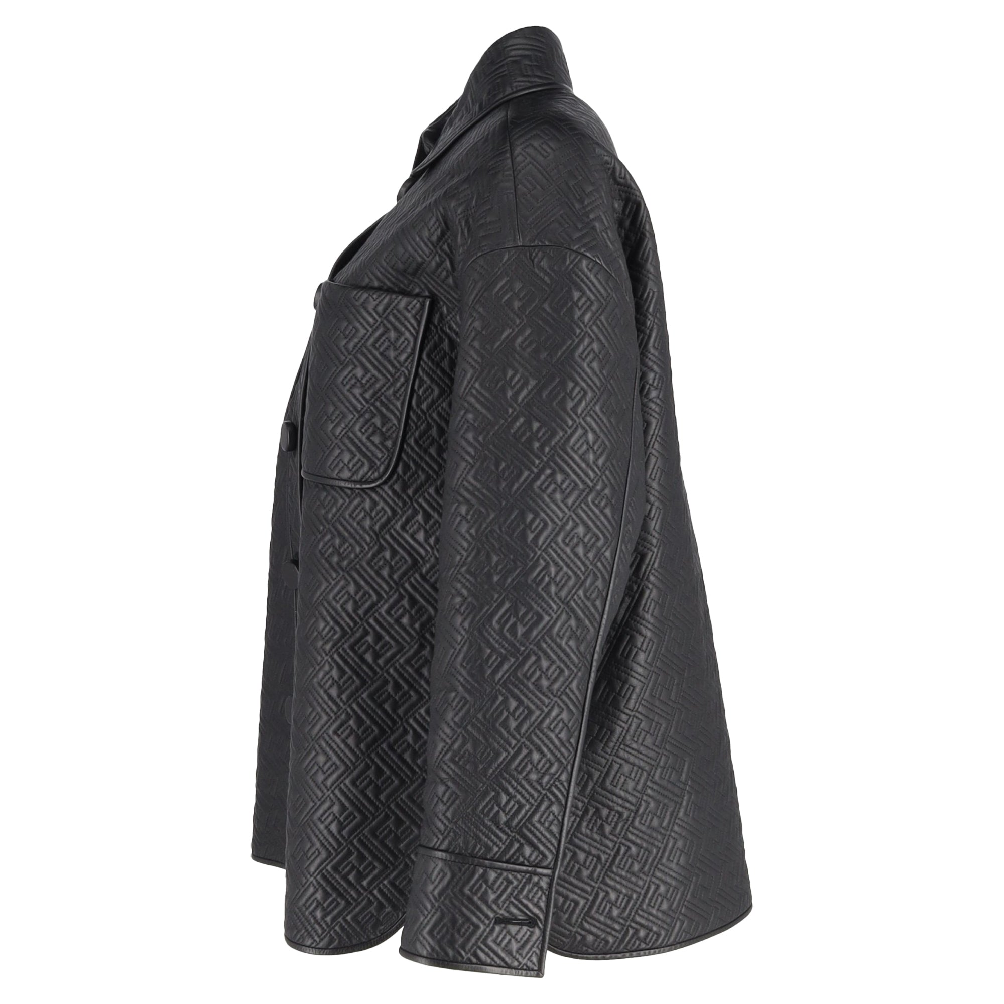 Fendi Monogram Go-To Jacket in Black Nappa Leather