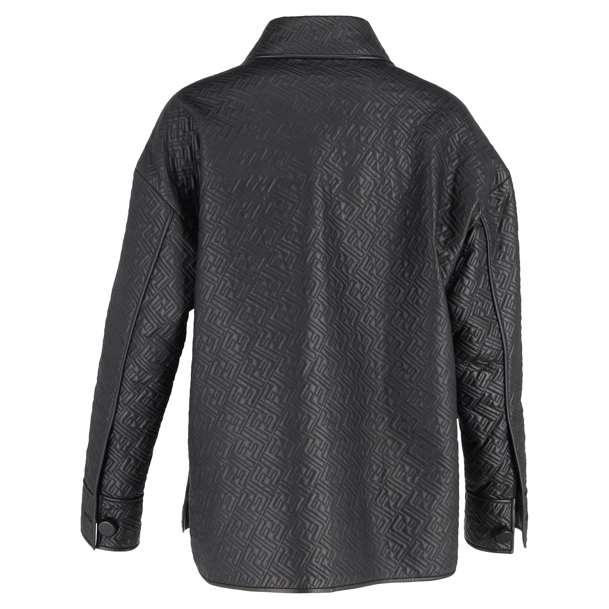 Fendi Monogram Go-To Jacket in Black Nappa Leather