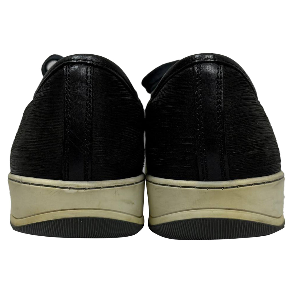 Lanvin Textured Low-Top Sneakers in Black Leather