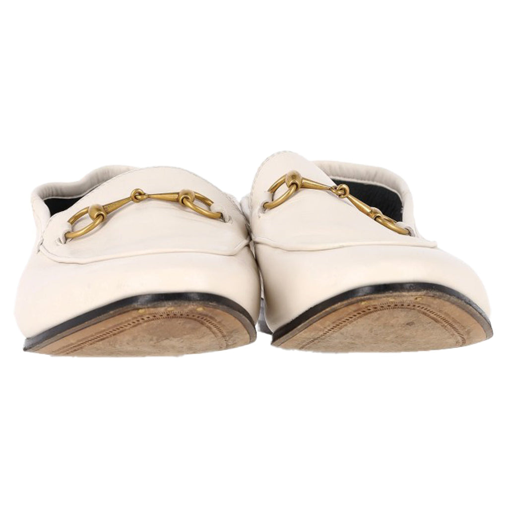 Gucci Brixton Horsebit Loafers in White Lambskin Leather