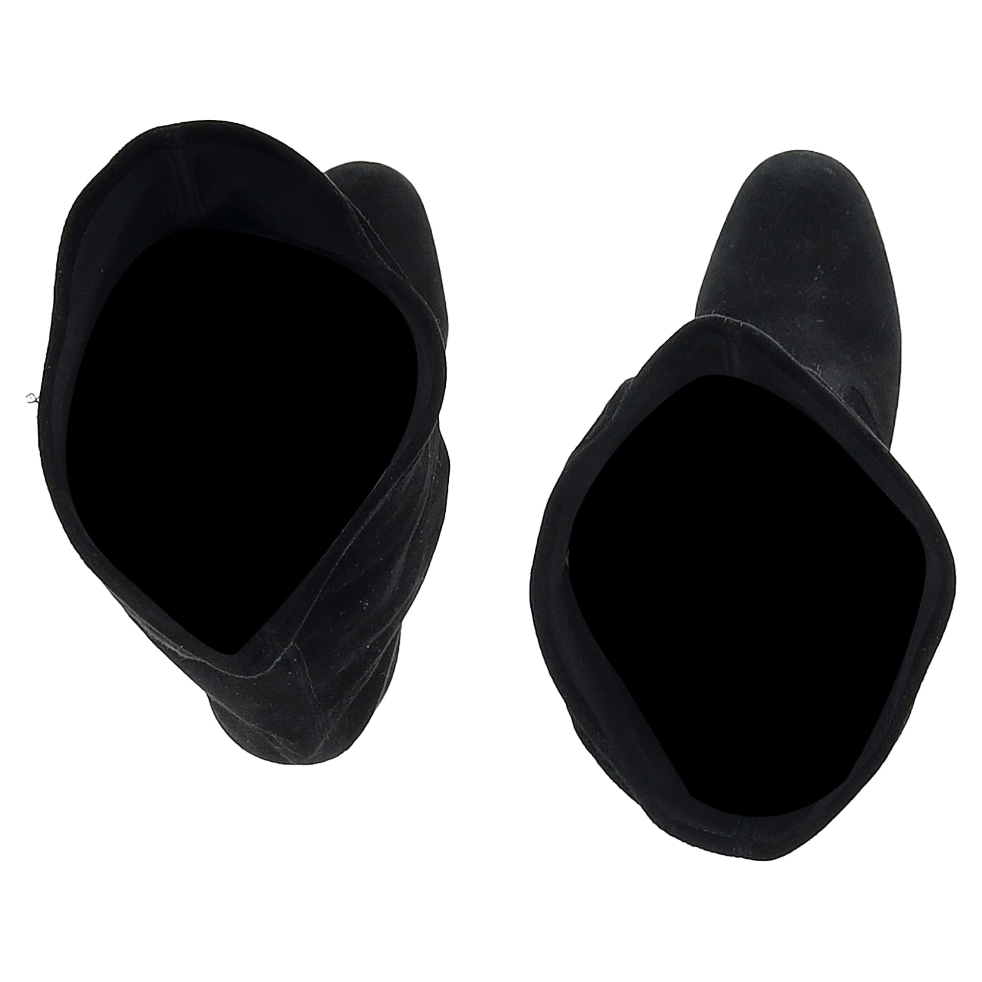 Women's Saint Laurent Block Heel Knee-High Boots in Black Suede