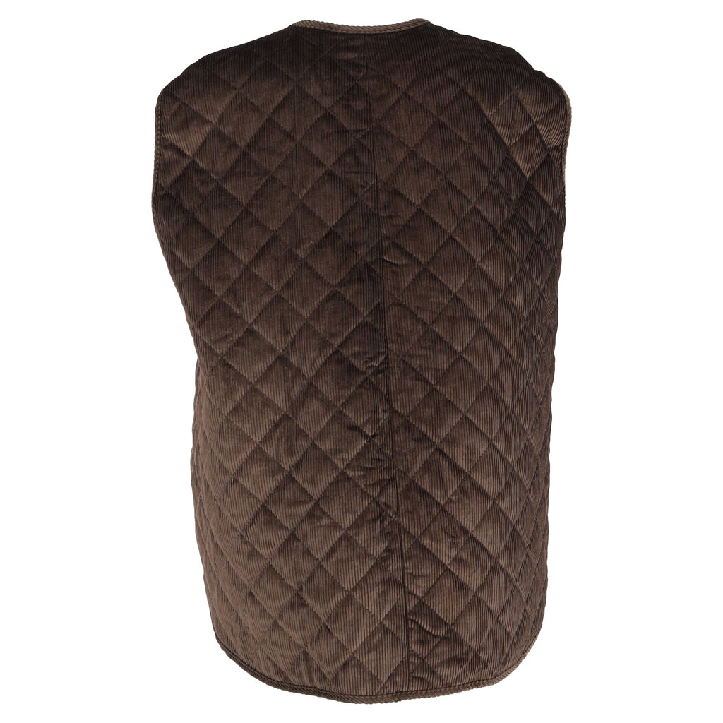 Totême Quilted Oversized Vest In Brown Corduroy