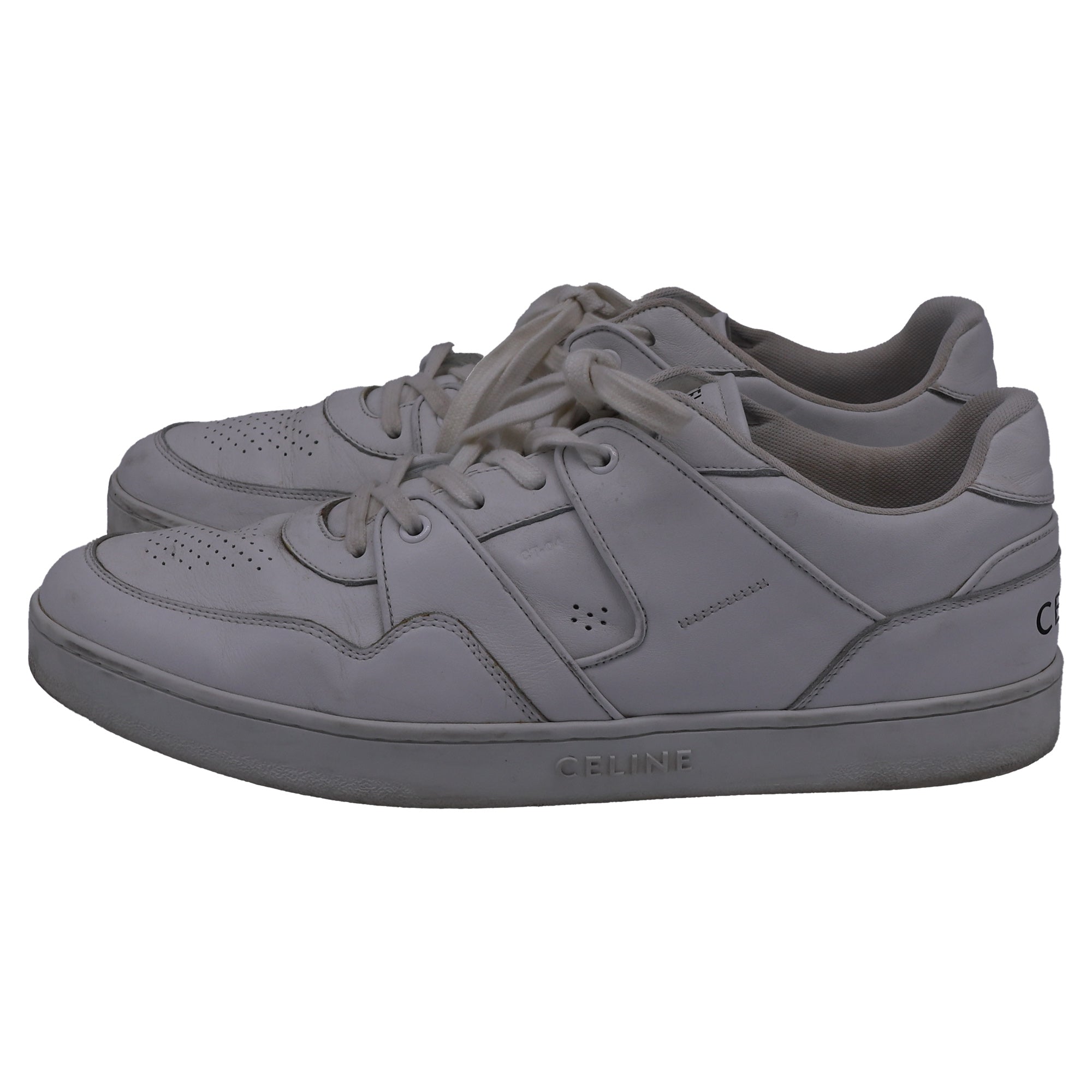 Celine CT-04 Low-Top Sneakers in White Calf Leather