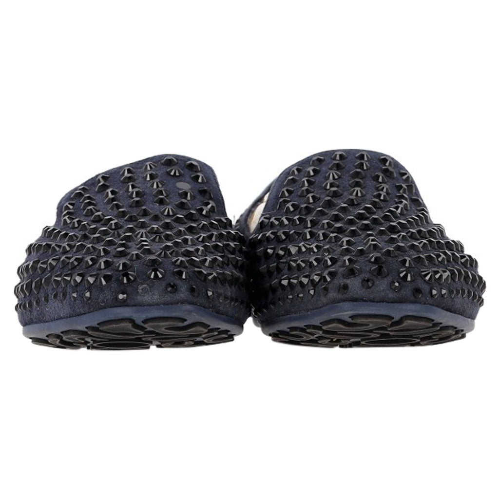Women's Jimmy Choo Studded Loafers in Navy Blue Suede
