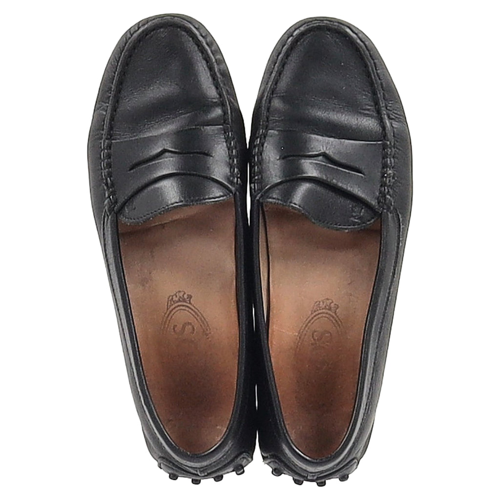 Women's Tod's Penny Loafers in Black Calf Leather