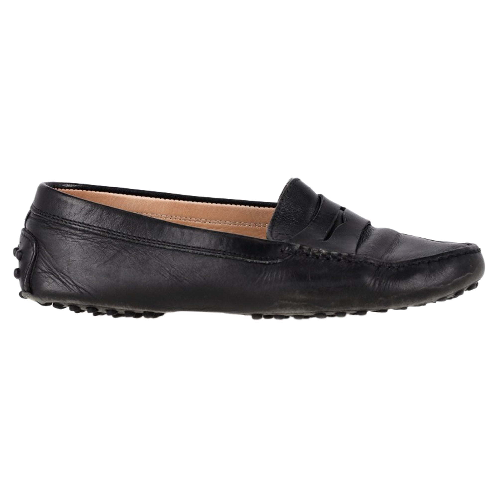 Women's Tod's Penny Loafers in Black Calf Leather