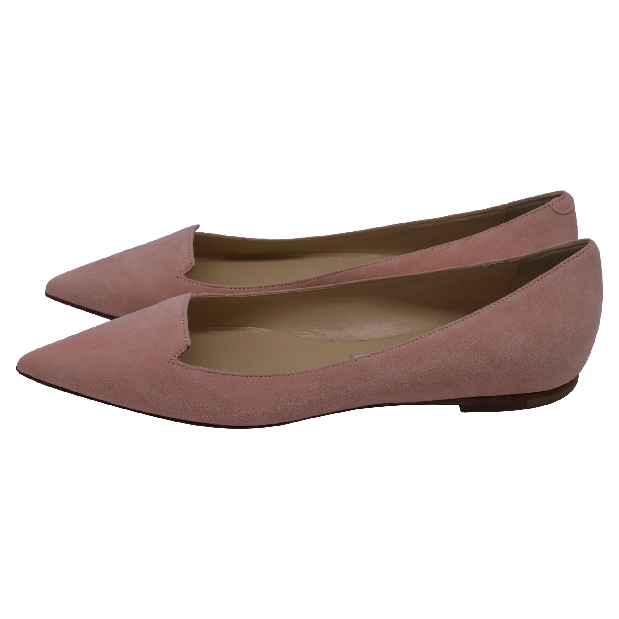 Women's Jimmy Choo Pointed Ballet Flats in Pink Suede