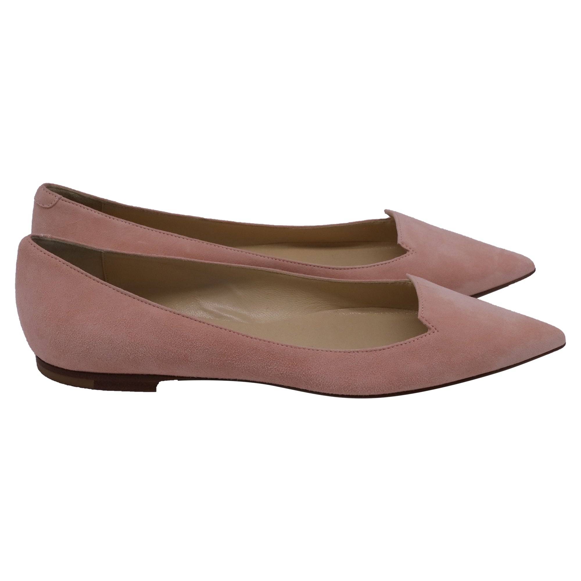 Women's Jimmy Choo Pointed Ballet Flats in Pink Suede