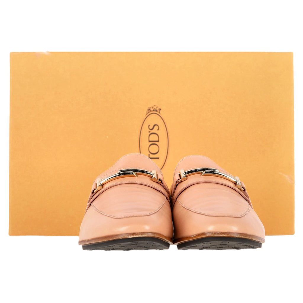 Women's Tod's Double-T Loafers in Beige Leather