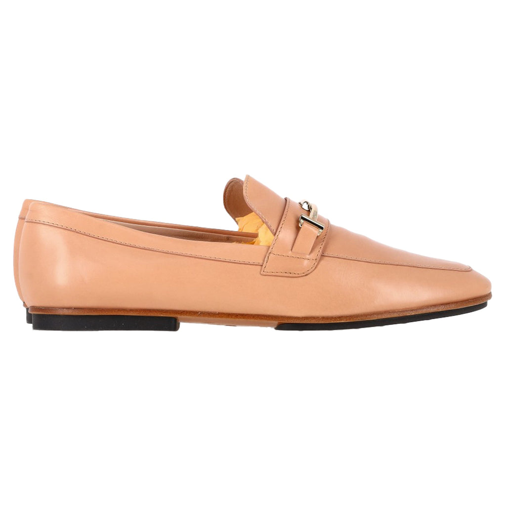 Women's Tod's Double-T Loafers in Beige Leather