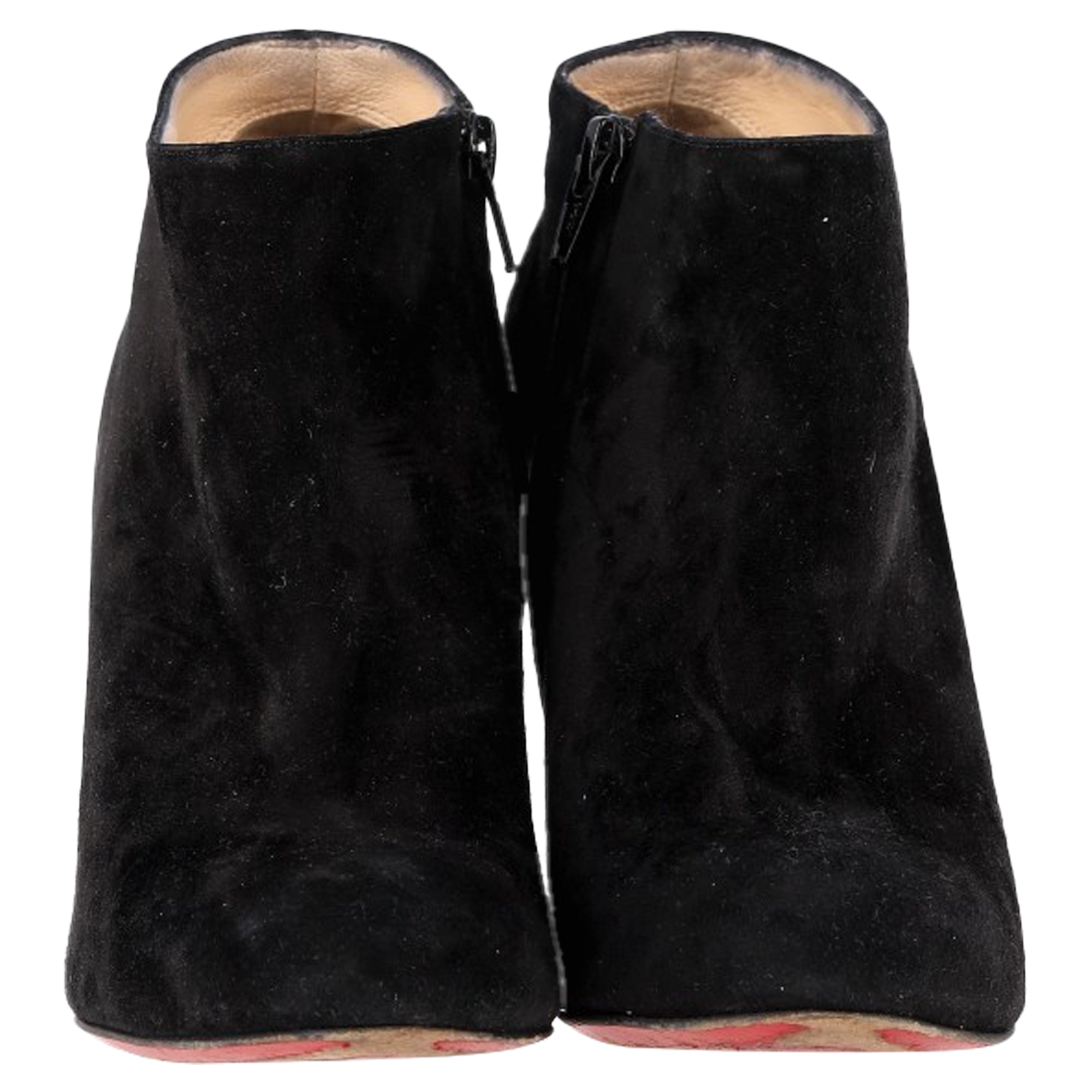 Women's Christian Louboutin Belle Zeppa Wedge Ankle Boots in Black Suede