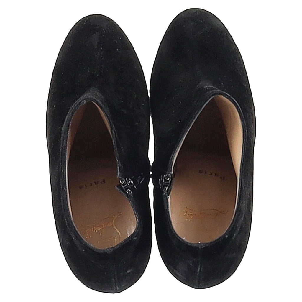 Women's Christian Louboutin Belle Zeppa Wedge Ankle Boots in Black Suede