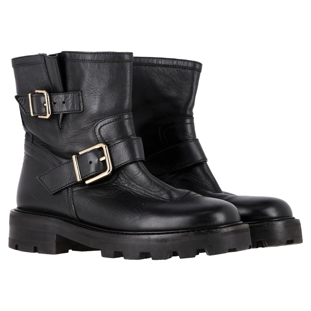 Jimmy Choo Youth II Ankle Boots in Black Leather