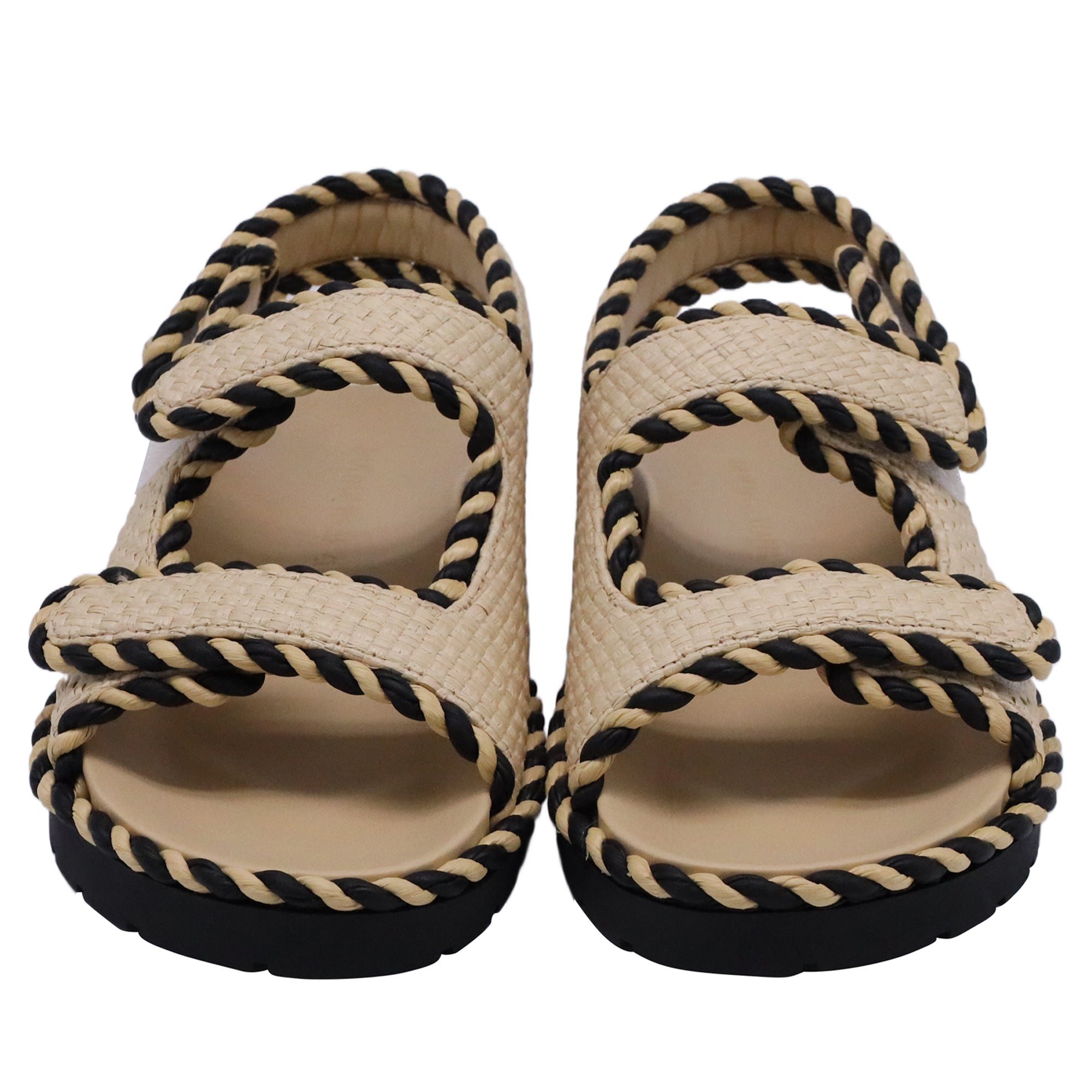 Women's Bottega Veneta Jack Woven Slingback Sandals in Beige Raffia