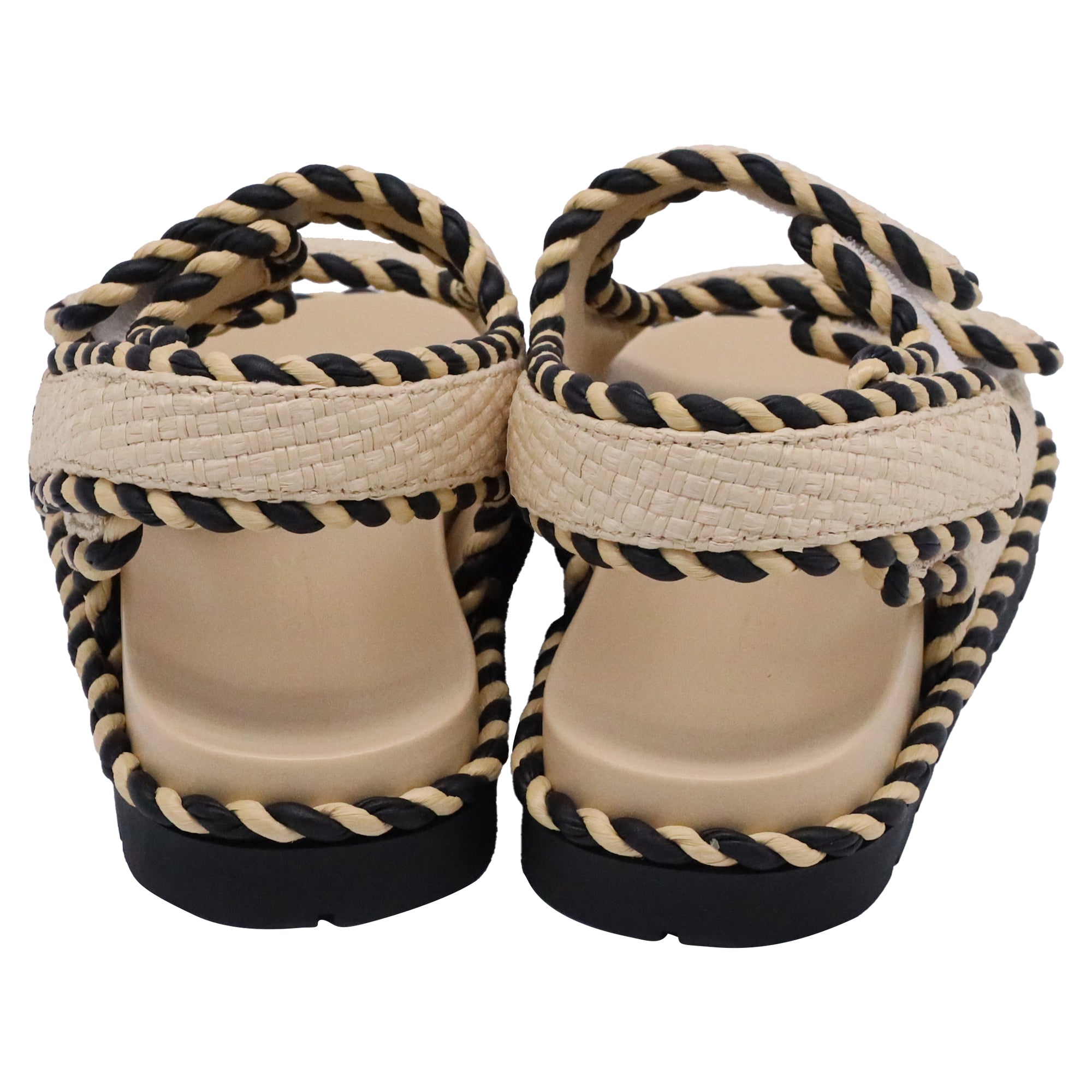 Women's Bottega Veneta Jack Woven Slingback Sandals in Beige Raffia