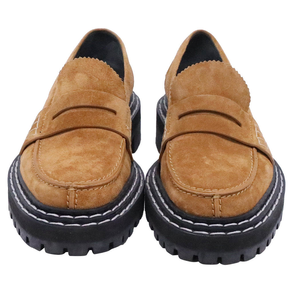 Proenza Schouler Lug Sole Loafers in Brown Suede