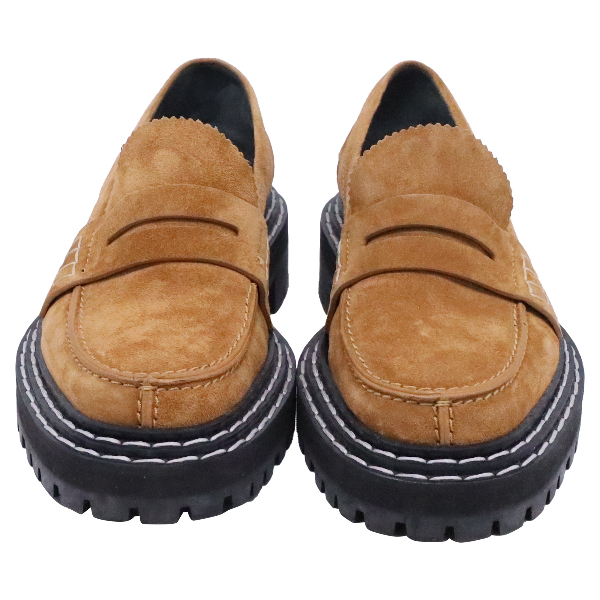 Proenza Schouler Lug Sole Loafers in Brown Suede