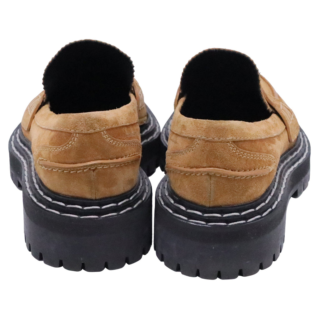 Proenza Schouler Lug Sole Loafers in Brown Suede