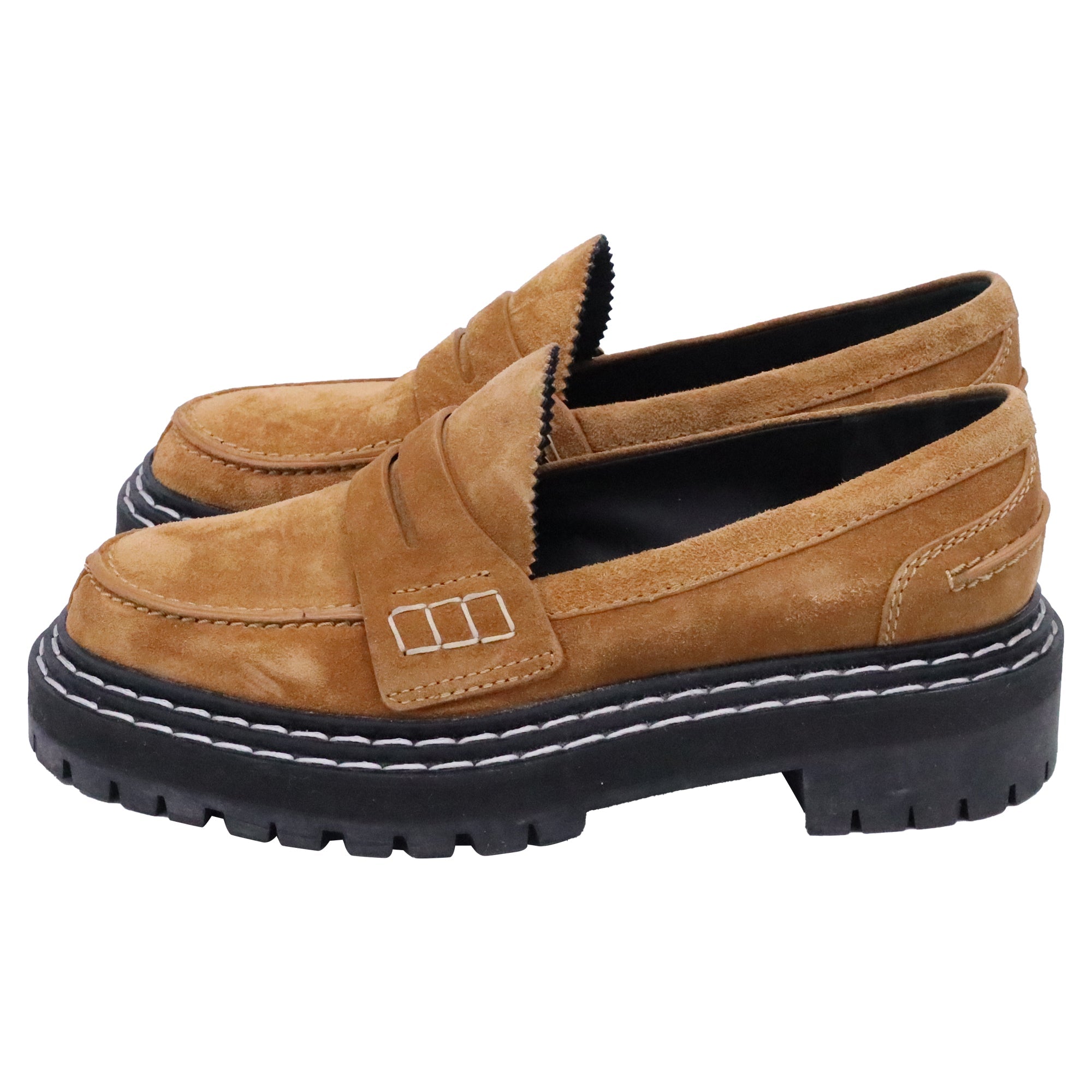 Proenza Schouler Lug Sole Loafers in Brown Suede