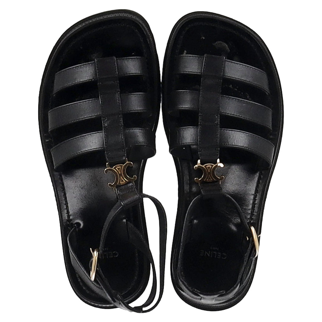 Celine Clea Gladiator Sandals in Black Leather