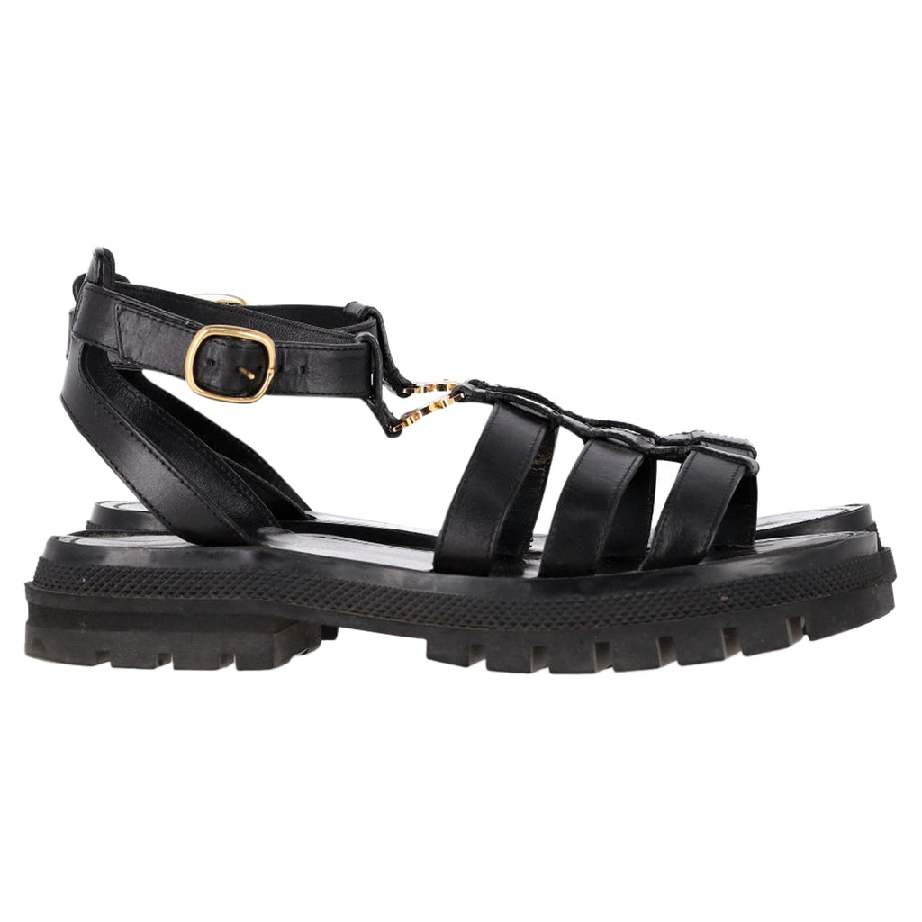 Celine Clea Gladiator Sandals in Black Leather