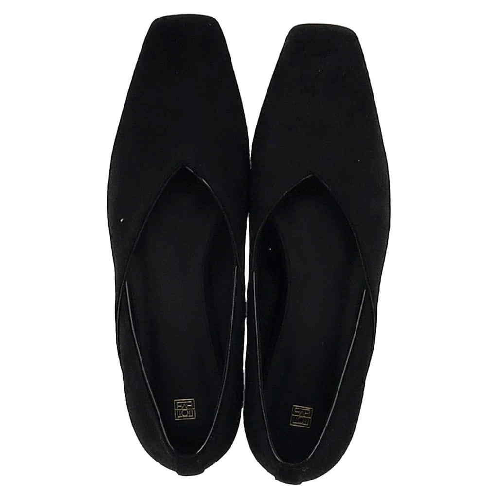 Women's Totême The Everyday Ballet Flats in Black Suede