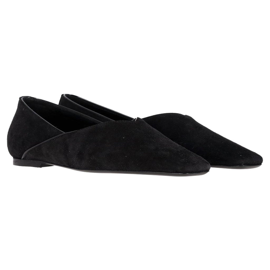 Women's Totême The Everyday Ballet Flats in Black Suede