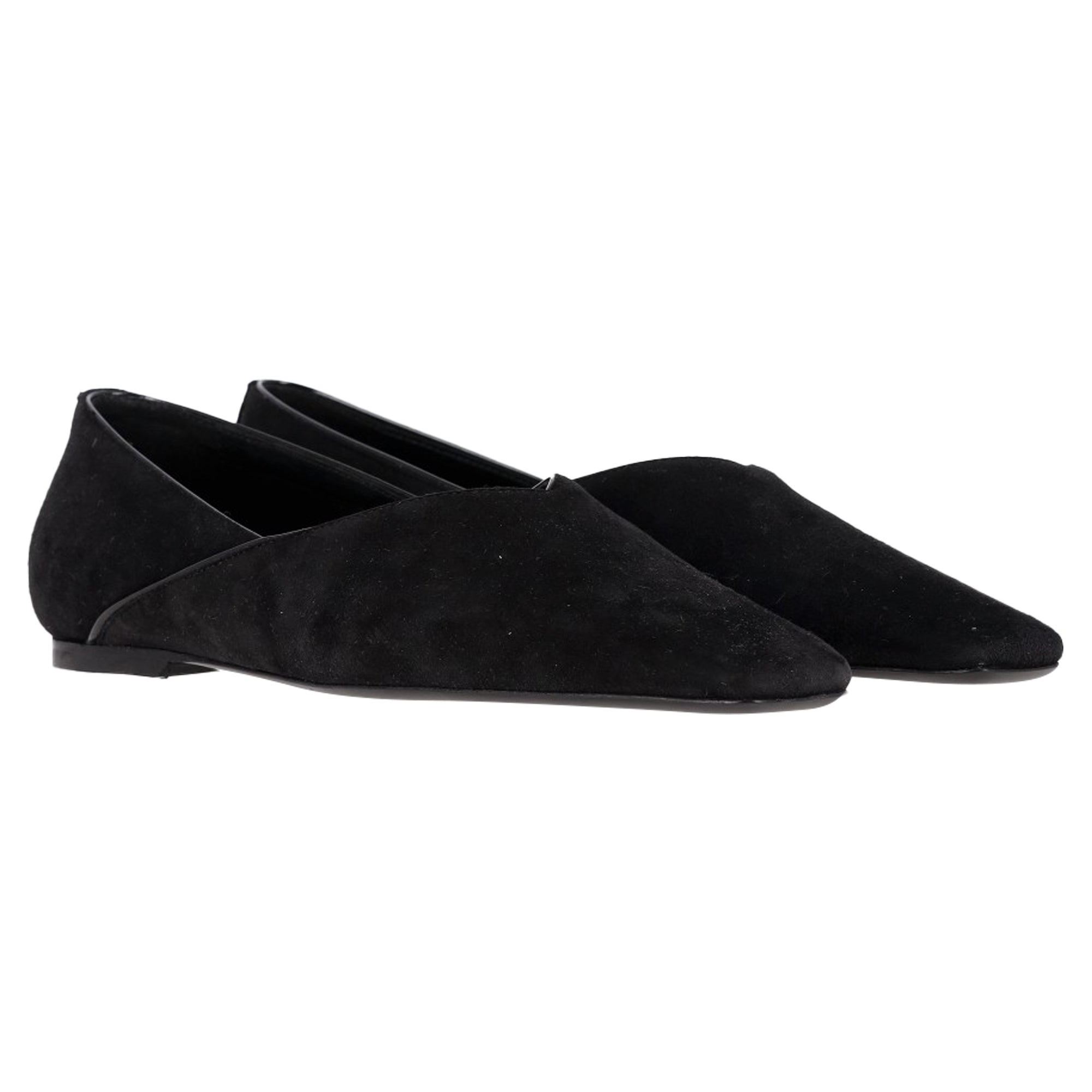 Women's Totême The Everyday Ballet Flats in Black Suede
