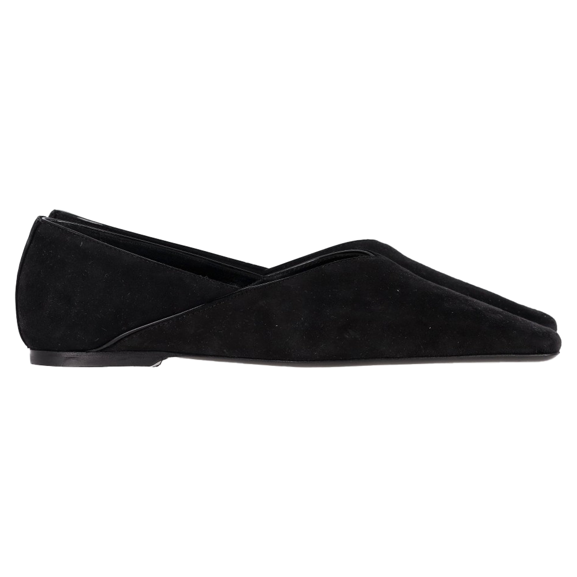 Women's Totême The Everyday Ballet Flats in Black Suede