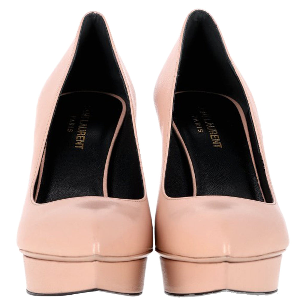Saint Laurent Platform Pumps in Nude Pink Leather