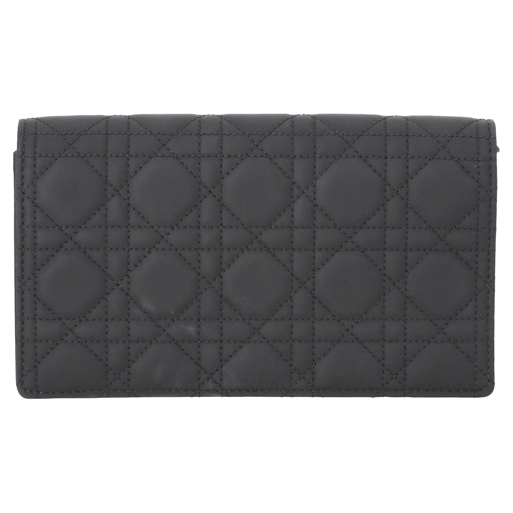 Ultra Matte Lady Dior Wallet on Chain Pouch Cannage Quilt Calfskin Long