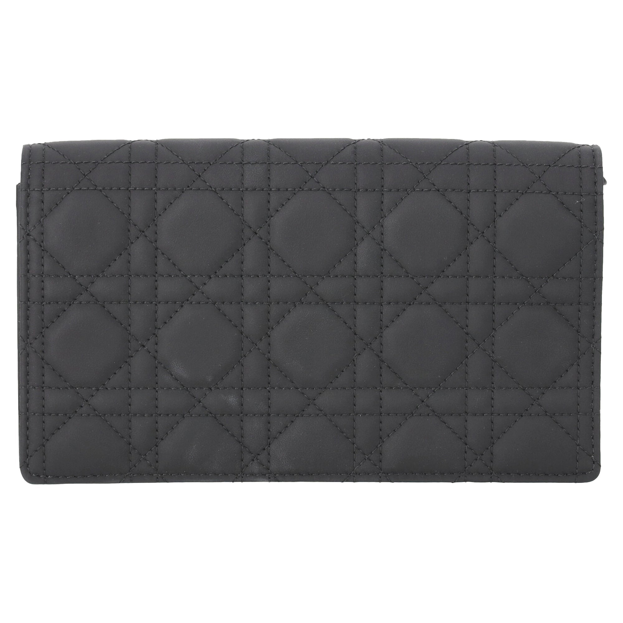 Ultra Matte Lady Dior Wallet on Chain Pouch Cannage Quilt Calfskin Long