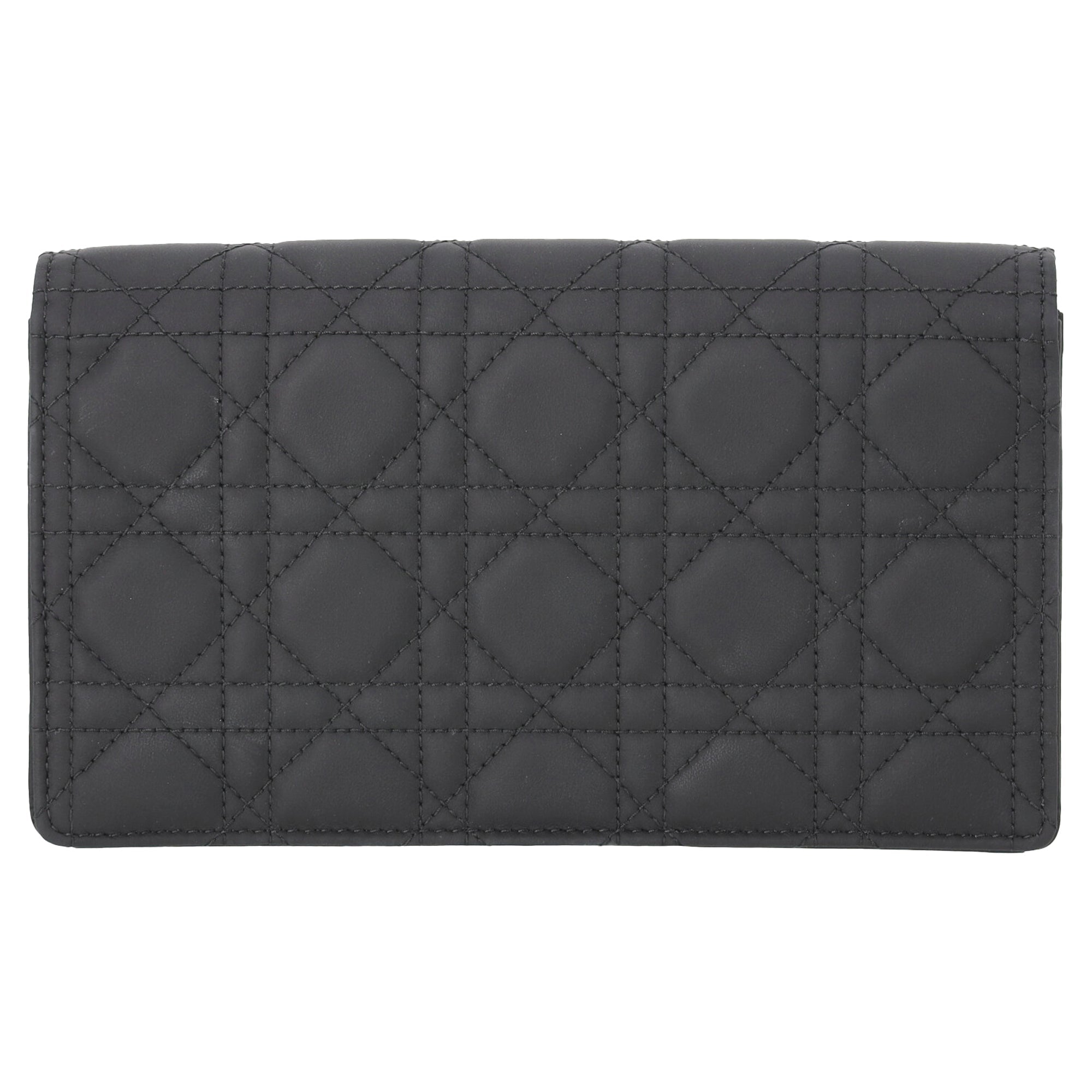 Ultra Matte Lady Dior Wallet on Chain Pouch Cannage Quilt Calfskin Long