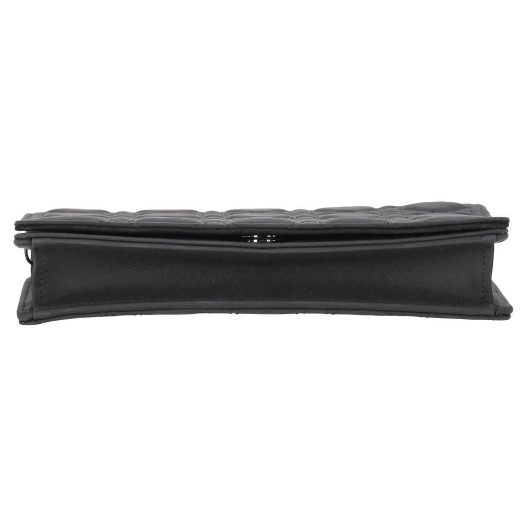 Ultra Matte Lady Dior Wallet on Chain Pouch Cannage Quilt Calfskin Long