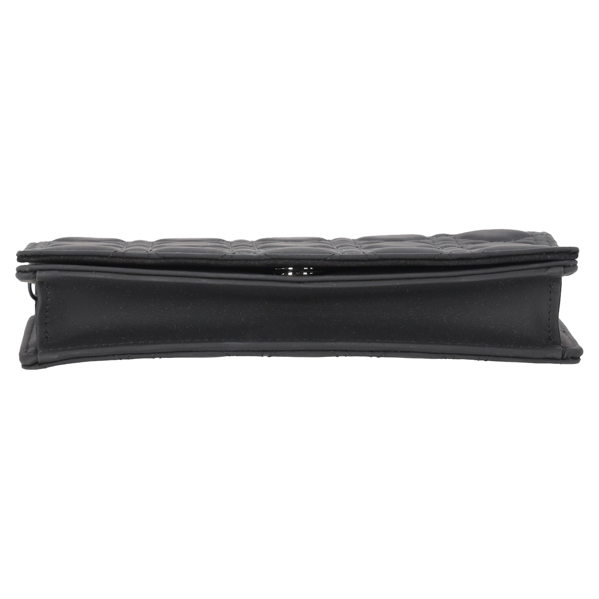 Ultra Matte Lady Dior Wallet on Chain Pouch Cannage Quilt Calfskin Long