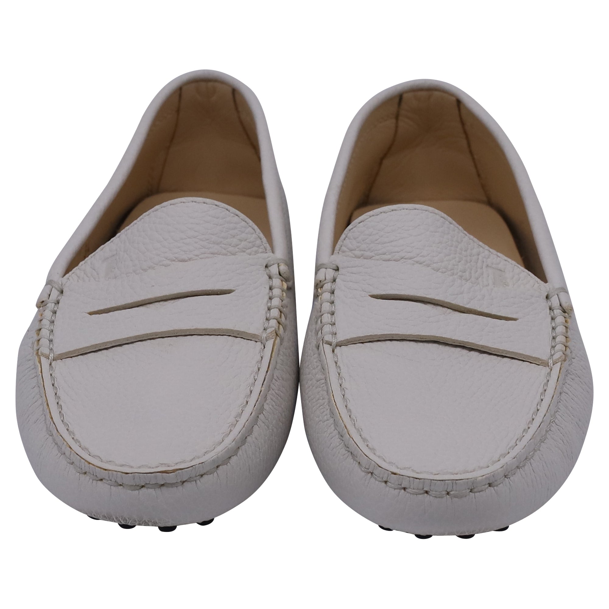 Women's Tods's Gommino Loafers in White Calf Leather