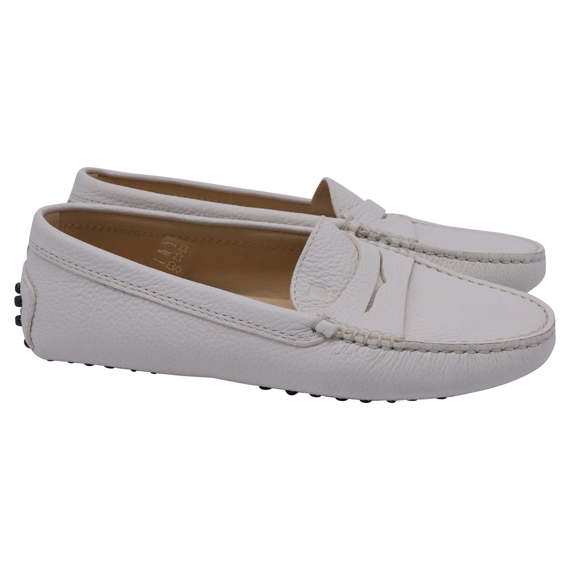Women's Tods's Gommino Loafers in White Calf Leather